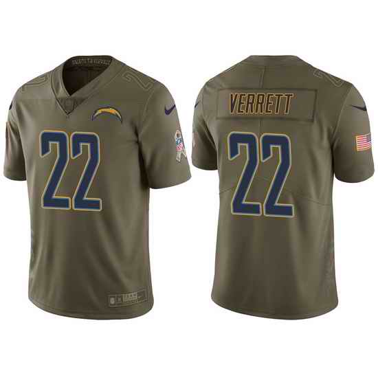 Mens Chargers jason verrett olive 2017 salute to service jersey